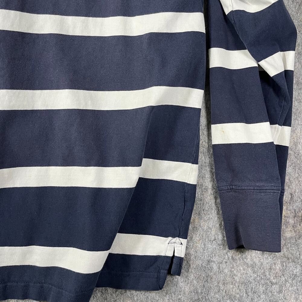 J.Crew Striped Rugby Shirt / Men's XL / Heavyweight 100% Cotton Navy White AR853 - Picture 10 of 13
